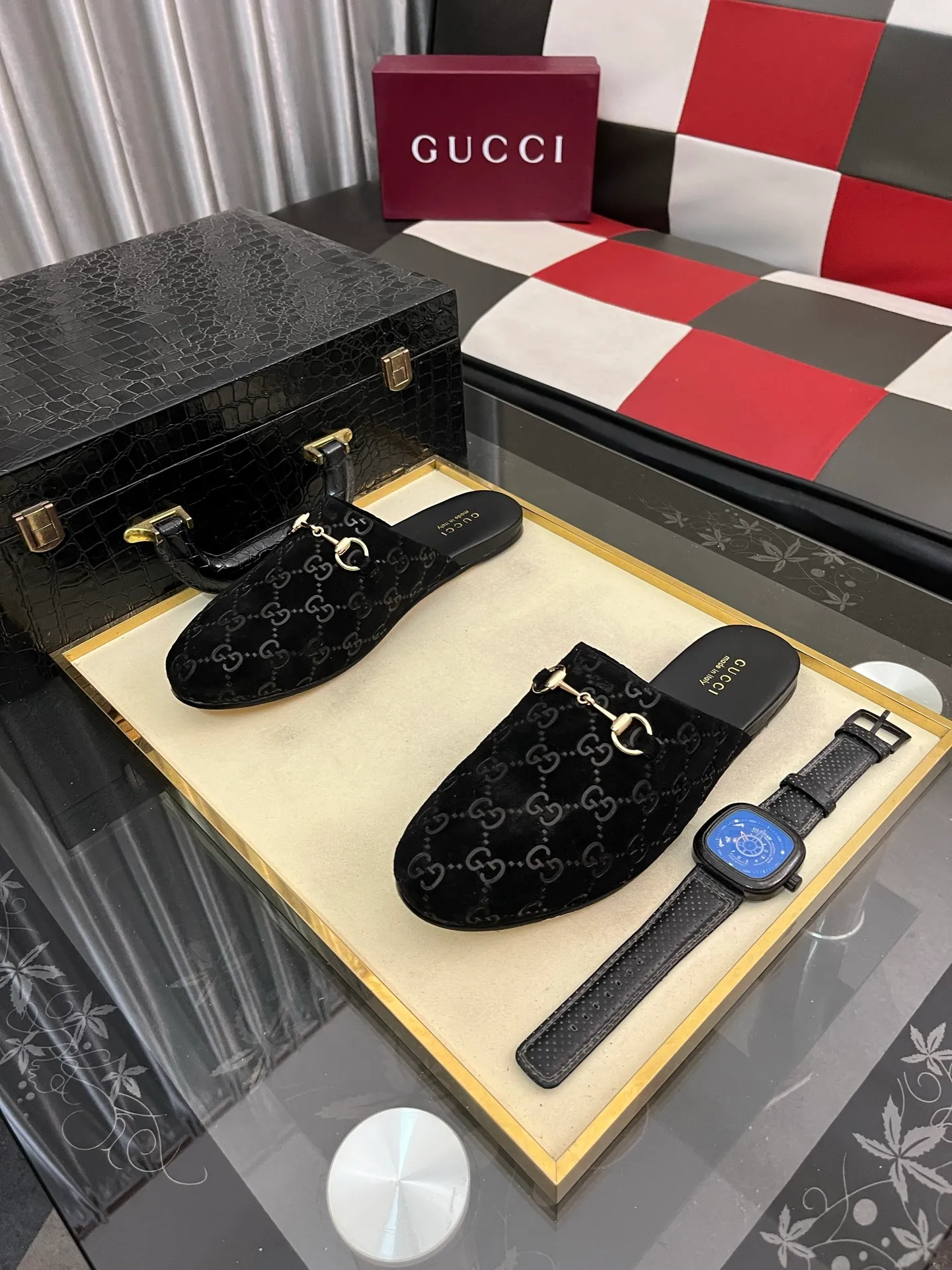 Men's shoes 💰480⌚️⌚️[Gucci] 2024 new season half-slip men's shoes, made of Italian imported first-layer frosted cowhide➕sheepskin lining, original hardware buckle, original combination wear-resistant outsole, real shot 🎬 Very comfortable on the feet, size 36-44